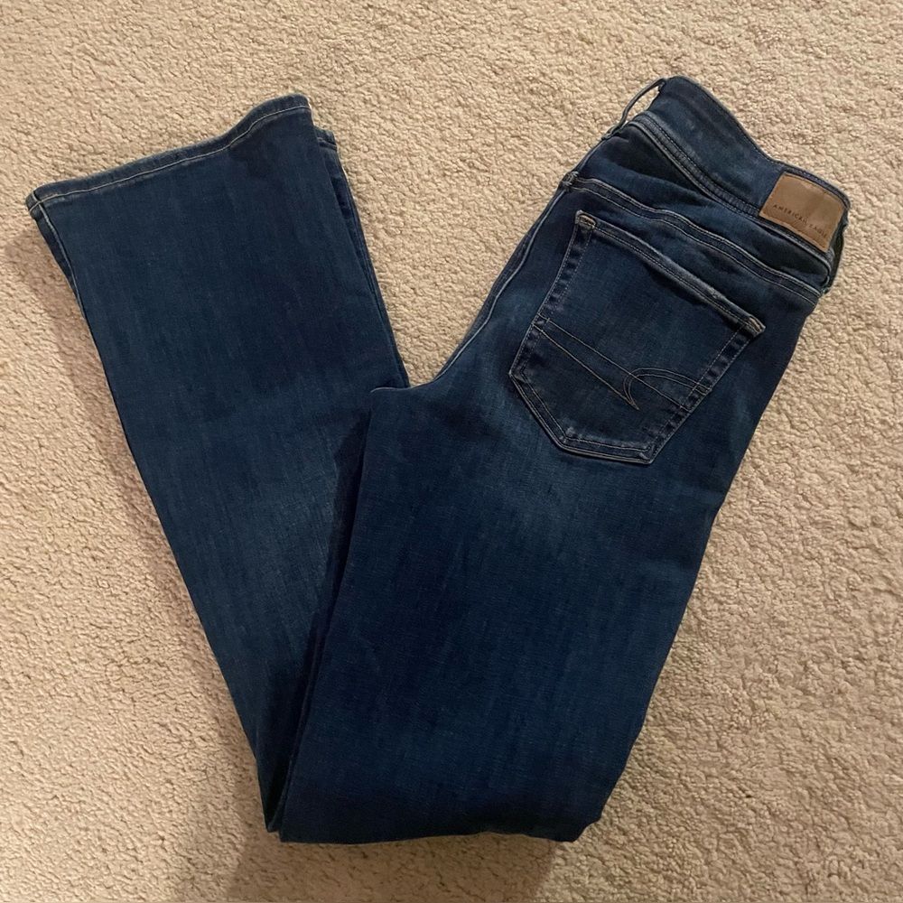 American Eagle Kick Boot Flair Jeans Size 4 - Picture 5 of 9